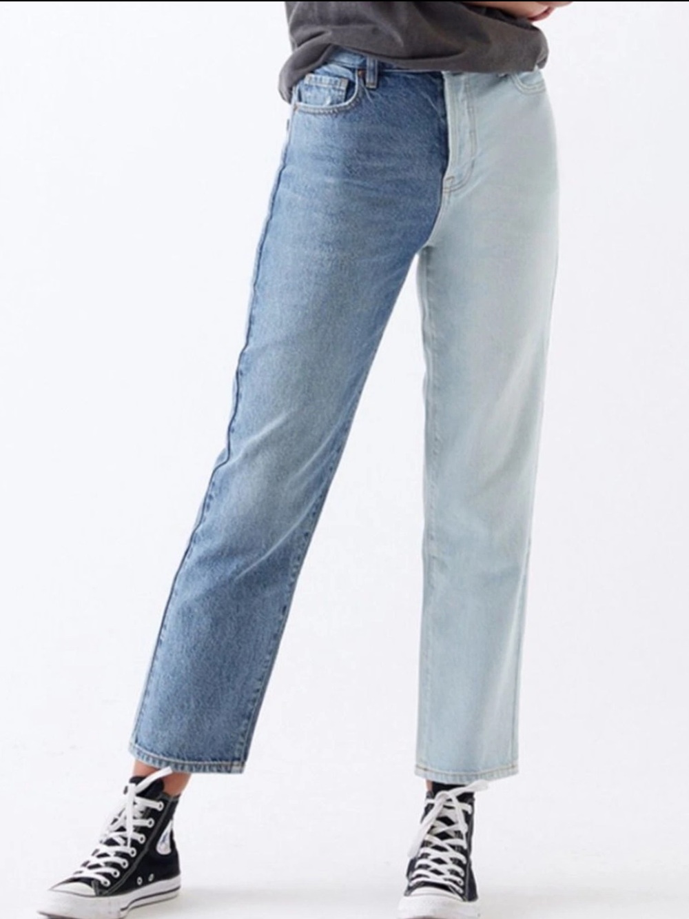 PacSun High Waisted Dad jean Straight Leg Pants Dual Tone Denim Streetwear